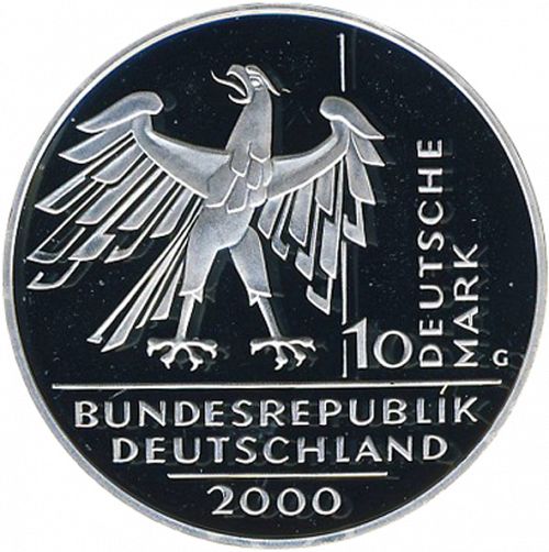 10 Mark Obverse Image minted in GERMANY in 2000G (1949-01 - Federal Republic - Commemorative)  - The Coin Database