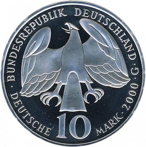 10 Mark Obverse Image minted in GERMANY in 2000G (1949-01 - Federal Republic - Commemorative)  - The Coin Database