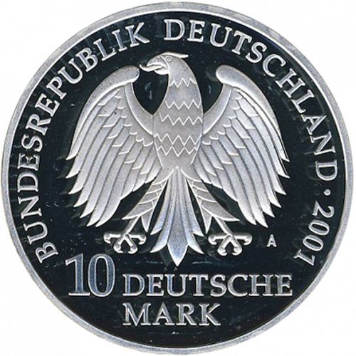 10 Mark Obverse Image minted in GERMANY in 2001A (1949-01 - Federal Republic - Commemorative)  - The Coin Database