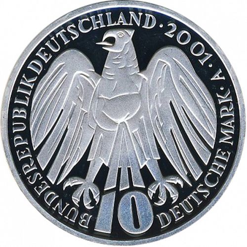 10 Mark Obverse Image minted in GERMANY in 2001A (1949-01 - Federal Republic - Commemorative)  - The Coin Database