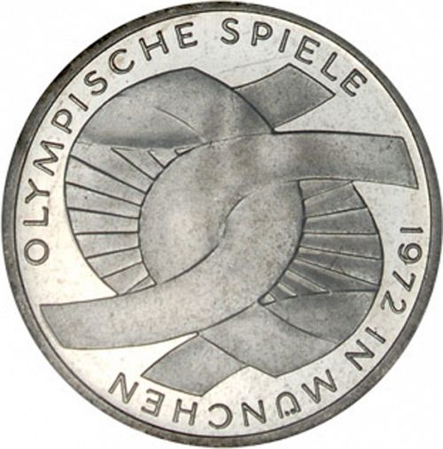 10 Mark Reverse Image minted in GERMANY in 1972D (1949-01 - Federal Republic - Commemorative)  - The Coin Database