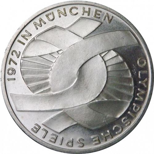 10 Mark Reverse Image minted in GERMANY in 1972F (1949-01 - Federal Republic - Commemorative)  - The Coin Database