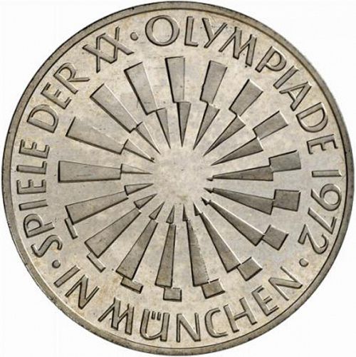 10 Mark Reverse Image minted in GERMANY in 1972J (1949-01 - Federal Republic - Commemorative)  - The Coin Database