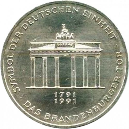 10 Mark Reverse Image minted in GERMANY in 1991A (1949-01 - Federal Republic - Commemorative)  - The Coin Database