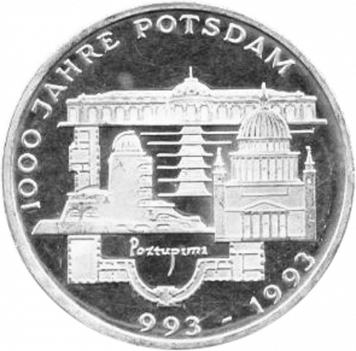 10 Mark Reverse Image minted in GERMANY in 1993F (1949-01 - Federal Republic - Commemorative)  - The Coin Database