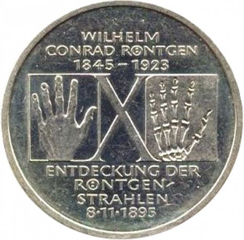 10 Mark Reverse Image minted in GERMANY in 1995D (1949-01 - Federal Republic - Commemorative)  - The Coin Database