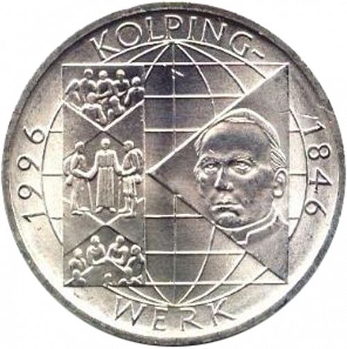 10 Mark Reverse Image minted in GERMANY in 1996A (1949-01 - Federal Republic - Commemorative)  - The Coin Database