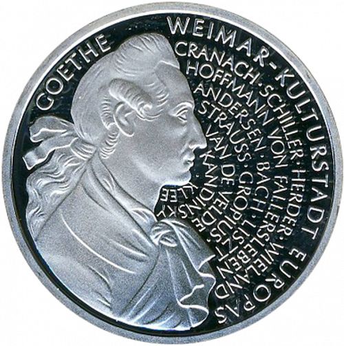 10 Mark Reverse Image minted in GERMANY in 1999A (1949-01 - Federal Republic - Commemorative)  - The Coin Database