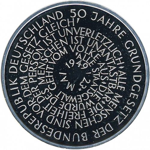 10 Mark Reverse Image minted in GERMANY in 1999G (1949-01 - Federal Republic - Commemorative)  - The Coin Database