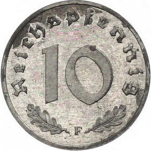 10 Reichspfennig Reverse Image minted in GERMANY in 1946F (1944-48 - Allied Occupation)  - The Coin Database