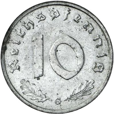 10 Reichspfennig Reverse Image minted in GERMANY in 1946G (1944-48 - Allied Occupation)  - The Coin Database