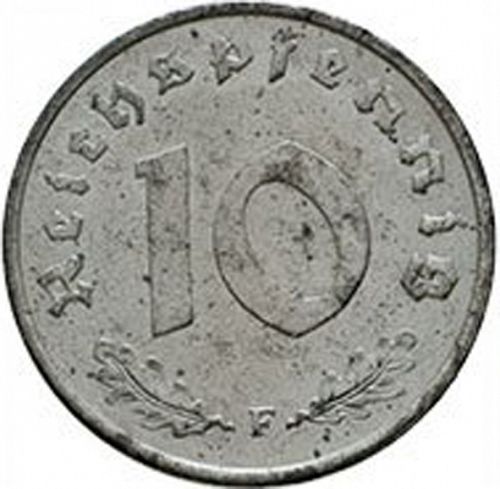 10 Reichspfennig Reverse Image minted in GERMANY in 1948F (1944-48 - Allied Occupation)  - The Coin Database