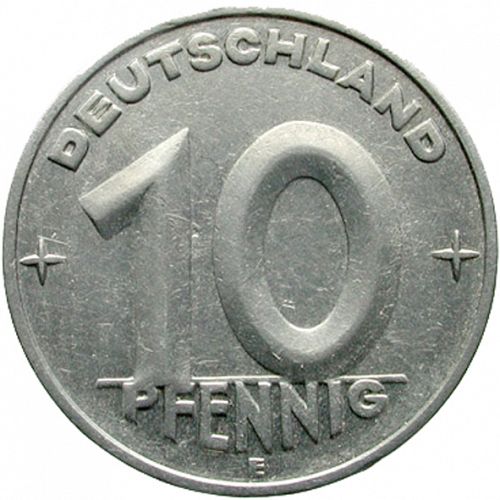 10 Pfennig Obverse Image minted in GERMANY in 1952E (1949-90 - Democratic Republic)  - The Coin Database