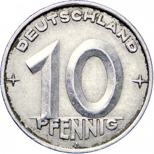10 Pfennig Obverse Image minted in GERMANY in 1953A (1949-90 - Democratic Republic)  - The Coin Database