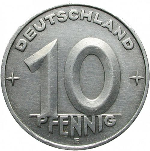 10 Pfennig Obverse Image minted in GERMANY in 1953E (1949-90 - Democratic Republic)  - The Coin Database