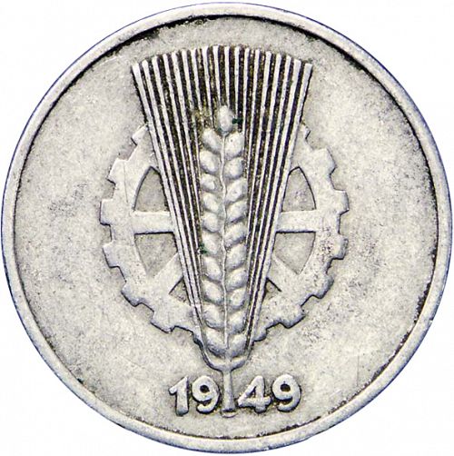 10 Pfennig Reverse Image minted in GERMANY in 1949A (1949-90 - Democratic Republic)  - The Coin Database