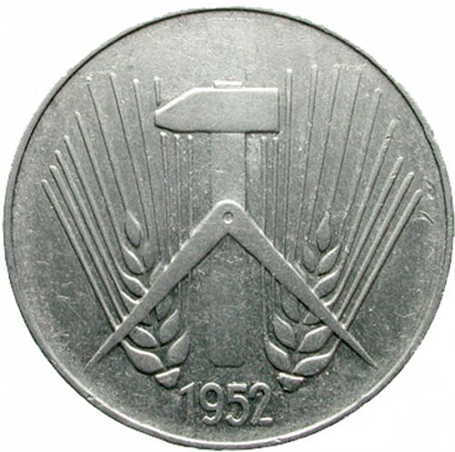10 Pfennig Reverse Image minted in GERMANY in 1952E (1949-90 - Democratic Republic)  - The Coin Database