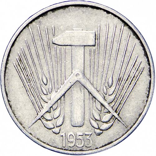 10 Pfennig Reverse Image minted in GERMANY in 1953A (1949-90 - Democratic Republic)  - The Coin Database