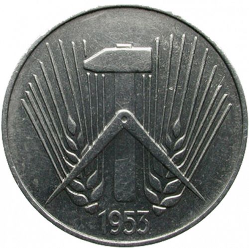 10 Pfennig Reverse Image minted in GERMANY in 1953E (1949-90 - Democratic Republic)  - The Coin Database