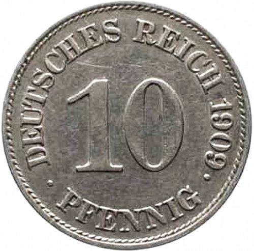 10 Pfenning Reverse Image minted in GERMANY in 1909E (1871-18 - Empire)  - The Coin Database