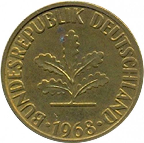 10 Pfennig Obverse Image minted in GERMANY in 1968G (1949-01 - Federal Republic)  - The Coin Database