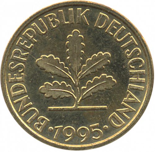 10 Pfennig Obverse Image minted in GERMANY in 1995F (1949-01 - Federal Republic)  - The Coin Database