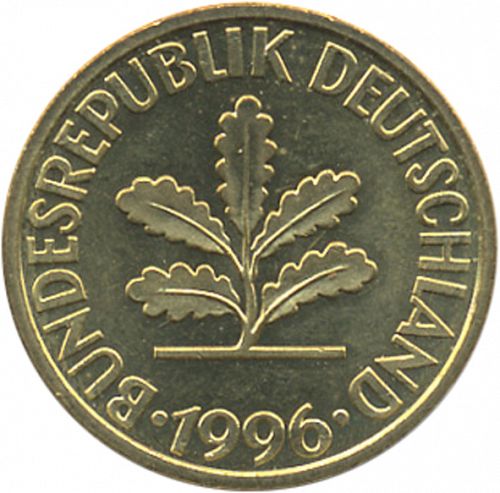 10 Pfennig Obverse Image minted in GERMANY in 1996D (1949-01 - Federal Republic)  - The Coin Database