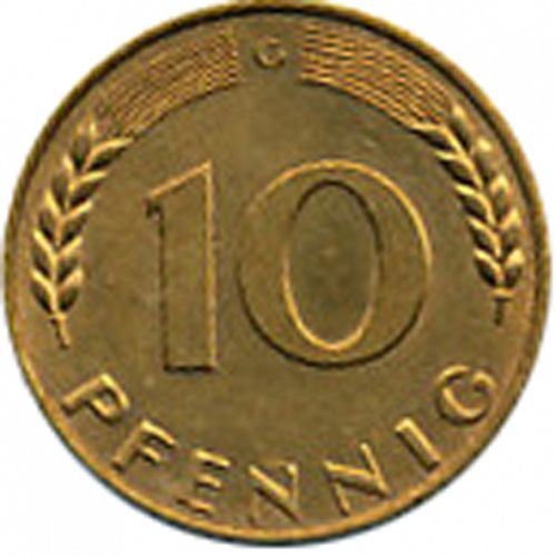 10 Pfennig Reverse Image minted in GERMANY in 1967G (1949-01 - Federal Republic)  - The Coin Database