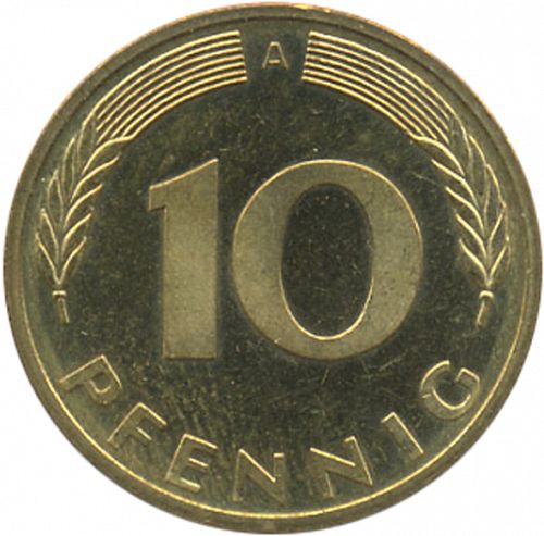 10 Pfennig Reverse Image minted in GERMANY in 1996A (1949-01 - Federal Republic)  - The Coin Database