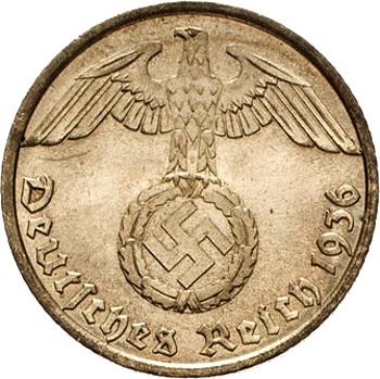 10 Reichspfenning Obverse Image minted in GERMANY in 1936E (1933-45 - Thrid Reich)  - The Coin Database