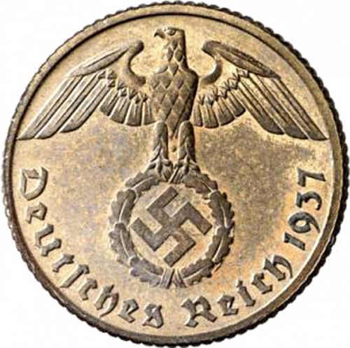 10 Reichspfenning Obverse Image minted in GERMANY in 1937E (1933-45 - Thrid Reich)  - The Coin Database