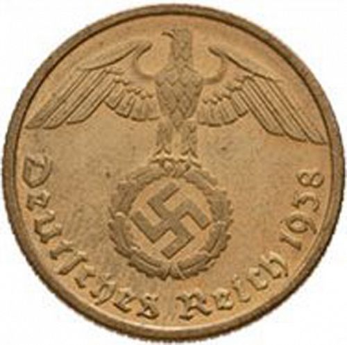 10 Reichspfenning Obverse Image minted in GERMANY in 1938D (1933-45 - Thrid Reich)  - The Coin Database
