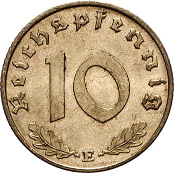 10 Reichspfenning Reverse Image minted in GERMANY in 1936E (1933-45 - Thrid Reich)  - The Coin Database