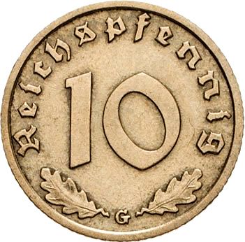 10 Reichspfenning Reverse Image minted in GERMANY in 1936G (1933-45 - Thrid Reich)  - The Coin Database