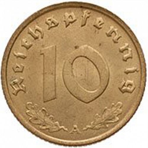 10 Reichspfenning Reverse Image minted in GERMANY in 1937A (1933-45 - Thrid Reich)  - The Coin Database