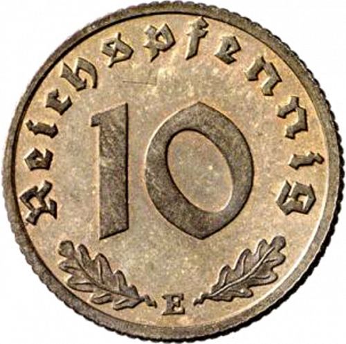 10 Reichspfenning Reverse Image minted in GERMANY in 1937E (1933-45 - Thrid Reich)  - The Coin Database