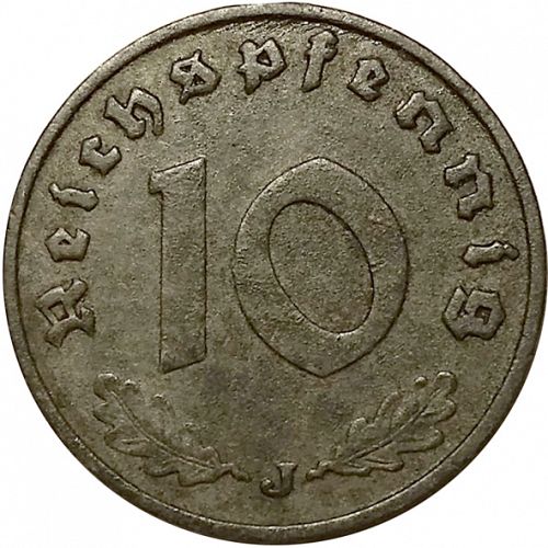 10 Reichspfenning Reverse Image minted in GERMANY in 1940J (1933-45 - Thrid Reich)  - The Coin Database
