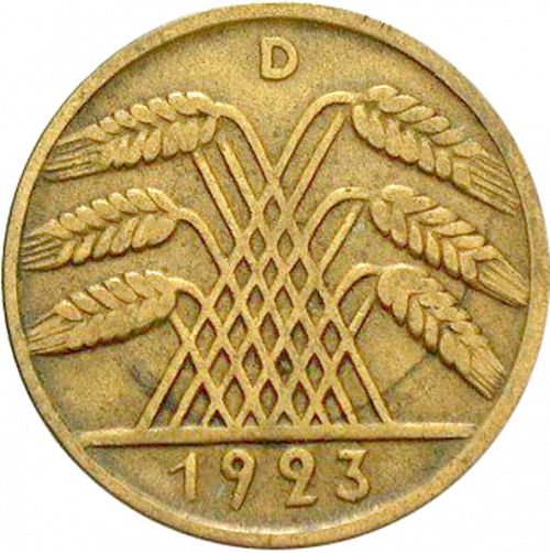 10 Pfenning Reverse Image minted in GERMANY in 1923D (1923-29 - Weimar Republic - Rentenmark)  - The Coin Database