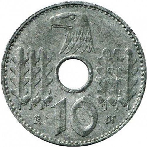 10 Reichspfenning Reverse Image minted in GERMANY in 1940J (1940-41 - Thrid Reich - Military Coinage)  - The Coin Database