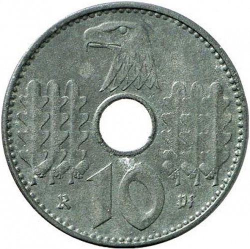 10 Reichspfenning Reverse Image minted in GERMANY in 1941A (1940-41 - Thrid Reich - Military Coinage)  - The Coin Database