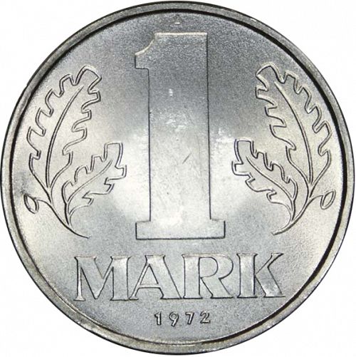 1 Mark Reverse Image minted in GERMANY in 1972A (1949-90 - Democratic Republic)  - The Coin Database