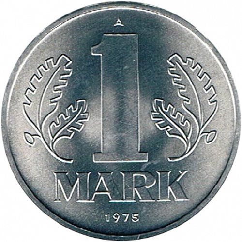 1 Mark Reverse Image minted in GERMANY in 1975A (1949-90 - Democratic Republic)  - The Coin Database