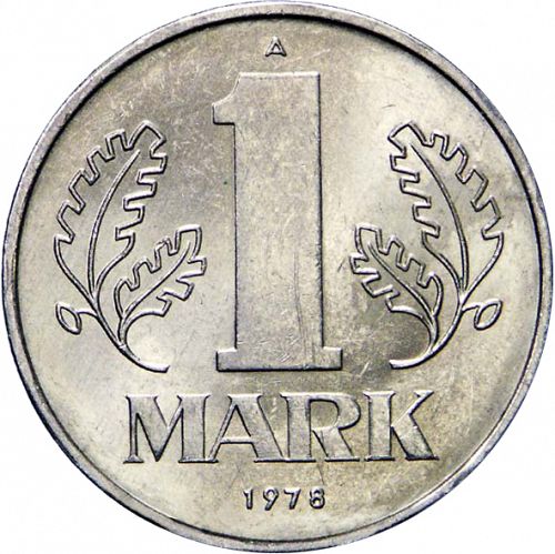 1 Mark Reverse Image minted in GERMANY in 1978A (1949-90 - Democratic Republic)  - The Coin Database