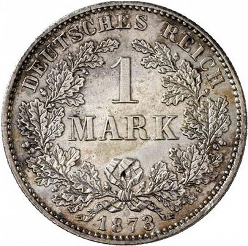 1 Mark Obverse Image minted in GERMANY in 1873B (1871-18 - Empire)  - The Coin Database