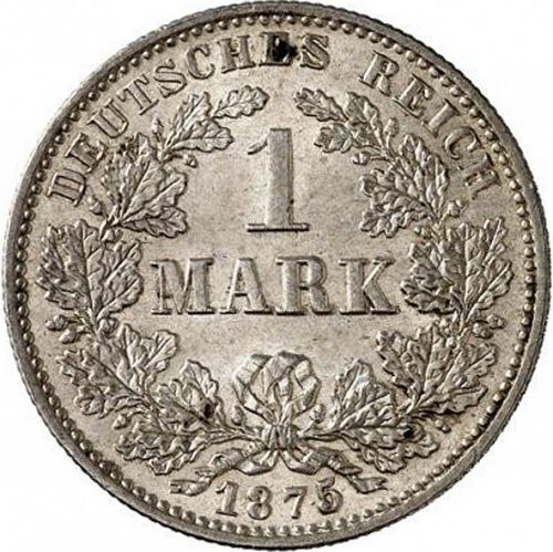 1 Mark Obverse Image minted in GERMANY in 1875G (1871-18 - Empire)  - The Coin Database