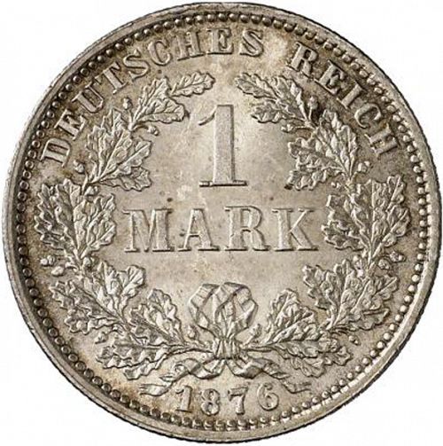 1 Mark Obverse Image minted in GERMANY in 1876J (1871-18 - Empire)  - The Coin Database