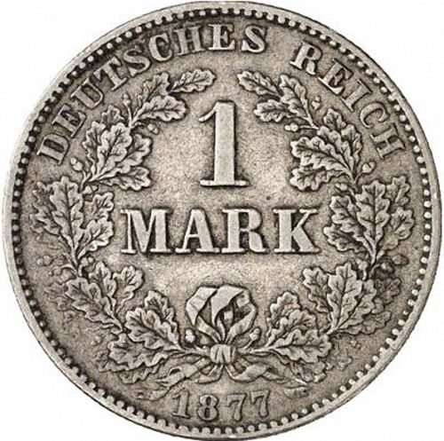 1 Mark Obverse Image minted in GERMANY in 1877B (1871-18 - Empire)  - The Coin Database
