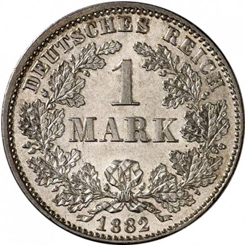 1 Mark Obverse Image minted in GERMANY in 1882G (1871-18 - Empire)  - The Coin Database