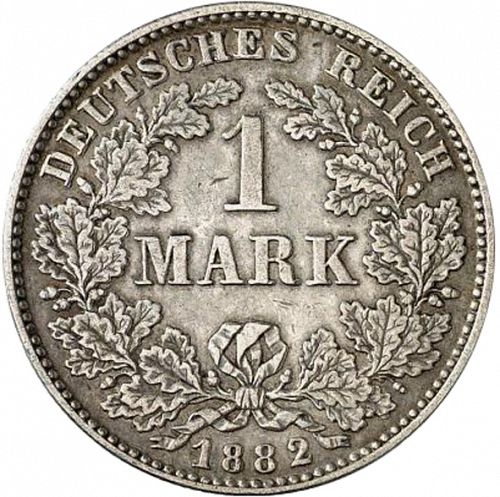 1 Mark Obverse Image minted in GERMANY in 1882H (1871-18 - Empire)  - The Coin Database