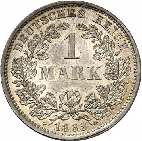 1 Mark Obverse Image minted in GERMANY in 1883D (1871-18 - Empire)  - The Coin Database